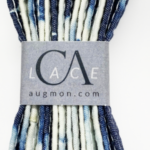 CA Lace “Blue Tie Dyed” Cotton Hand Crafted Shoe Laces with Custom CA Brass Aglet
