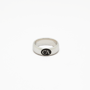 CA "CA" logo Millennium 18 Karat White Gold Ring 