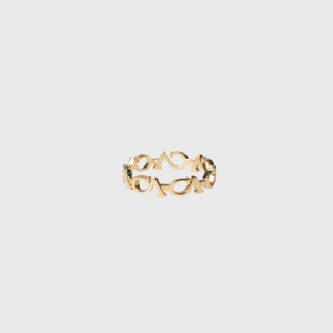 CA “CA” Logo 18 Karat Yellow Gold Link Stack-able Ring