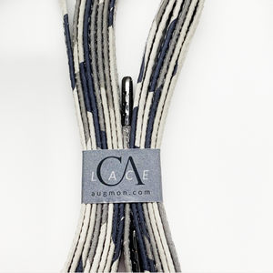 CA Lace “Grey Camouflage” Italian Leather Hand Crafted Shoe Laces with Custom CA Brass Aglet