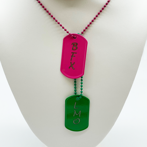 CA Limited Edition Pink and Green Initial and LMO Tags