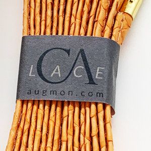 CA Lace “Genesis Orange Mamba” Orange Authentic Python Hand Crafted Shoe Laces with Custom CA Brass Aglet