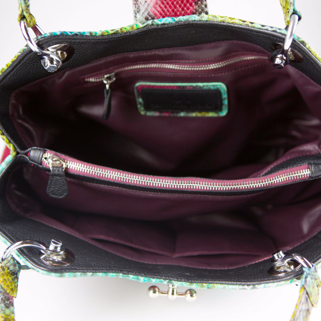 Python Italian Handbag Red CA Custom Myla Python-Italian Leather Handbag – Augmon.com