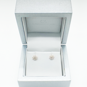 CA 18 Karat Rose Gold and Diamond " Tanzania Violet" Stud Earrings