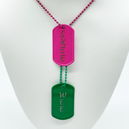 CA Limited Edition Pink and Green Skee and Wee Tags