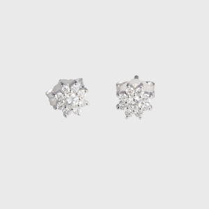 CA 18 Karat White Gold and Diamond " Tanzania Violet" Stud Earrings