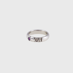 CA 18 Karat "Wicker Park" 18 Karat White Gold and Purple Amethyst Ring