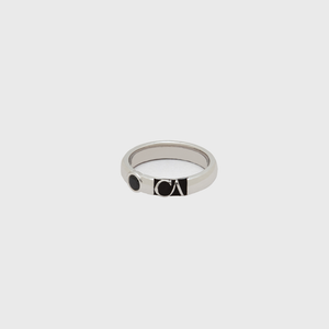 CA “CA” 18 Karat "Gold Coast" White Gold and Black Diamond Ring