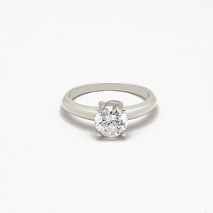 CA 18 Karat "Diamond Solitaire" 18 Karat White Gold Engagement Ring