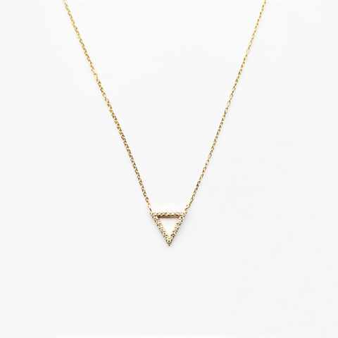 Amazon.com: Tiny Triangle Charm, 9K 14K 18K Gold Necklace, Yellow Gold,  Water Element, Geometric Gift/code: 0.002 : Handmade Products